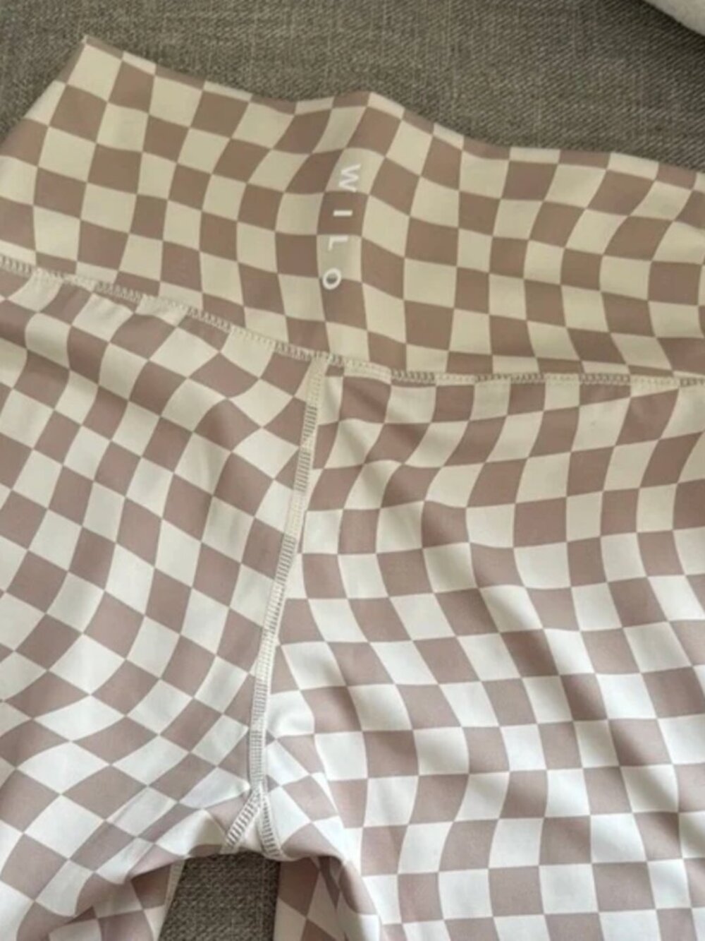 NWT Wilo the Label Wave Print Checker Sports Bra and Biker Short Active Set XS - Picture 7 of 9